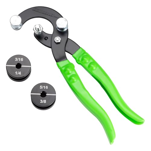 OEMTOOLS 25440 Professional Tube Bending Pliers, Stainless Steel Brake Line Bender Tool, 5/16", 3/8", 3/16", and 1/4" Manual Pipe And Tube Bender