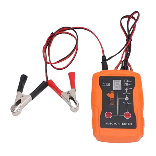 Automotive Fuel Injector Tester Cleaning Tool Kit, 2 in 1 Function Fuel Injection Cleaner with 8 Adapters and 8 Pulse Modes, 4 Wire Dual Channel Car Engine System Cleaner (Orange) - color: Orange