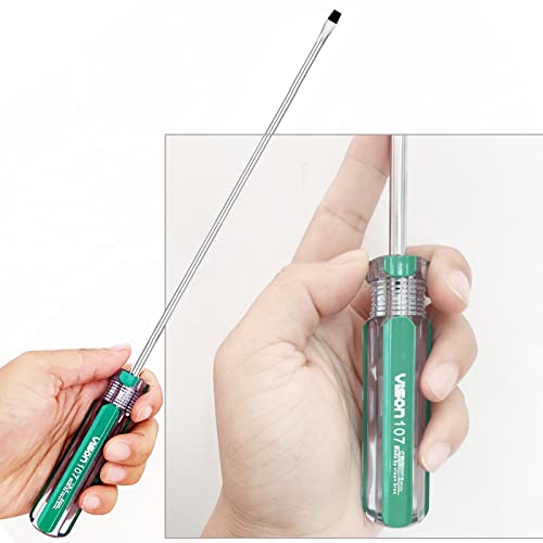 12inch PH2 Long Phillips Screwdriver and Slotted Screwdriver Long with Magnetic Tip, SKZIRI Cross Head Flat Head Long Screwdriver Set (12inch No.2) - size: 12inch No.2