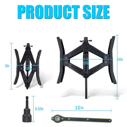 RV Rotatable Wheel Chock Stabilizers (Drill Adjusted), Camper Heavy Duty Tire Chock Stabilizers, Travel Trailers Wheel Chock Scissor 2 Sets with Ratchet,hex Socket,Gloves (Black-Turn) - color: BLACK-TURN