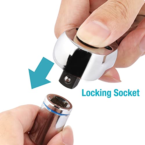 DURATECH 1/4-Inch Drive Ratchet, 90-Tooth Quick-Release Ratchet Wrench | Reversible, Cr-V Made, 4° Swing, Full Polished, Professional Socket Wrench for Men Women Stocking Stuffers for Men Women - size: 1/4"(Polished)