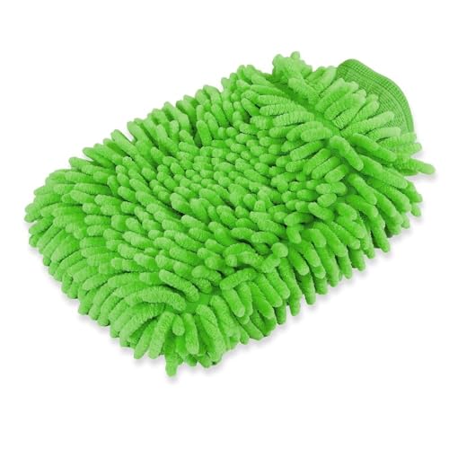 House Cleaning and Car Wash Mitts, Home Dusting Microfiber Gloves, Washing Clean Polish Faster (2-Pack, Green/Blue) - color: Green/Blue