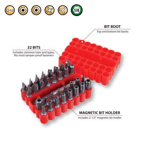 Performance Tool W1384 33 Piece Security Bit Set - size: 33pc Security Bit Set