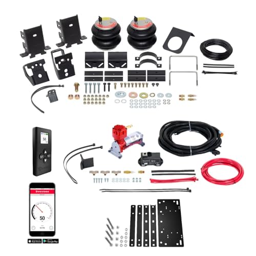 TrendsAuto Firestone Airide Red Label Rear Air Springs Kit & Air Command Heavy Compressor No Drill Mounting Plate with Single Wireless App and Remote fits 2011-2016 F250 F350 | TrendsAuto Decal - size: Single Path