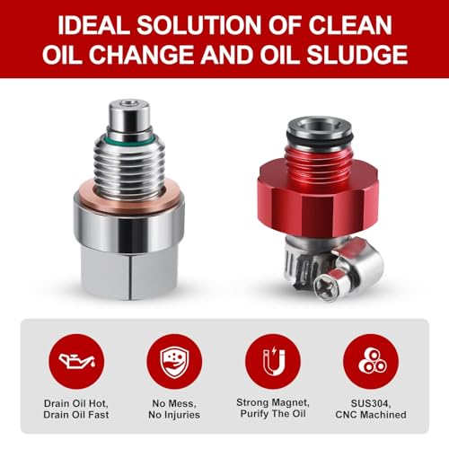 M18 x 1.5 Oil Drain Valve Magnetic Stainless Steel Oil Plug Drain Valve No Mess, Clean & Safe Oil Changes Compatible with BMW, Land Rover, Porsche, Volvo and More Select Models - size: M18 x 1.5