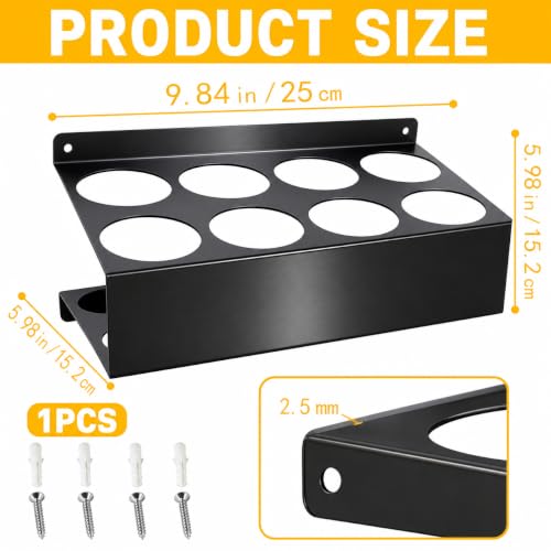 YQYHprom 8-Slot TIG Welding Rod Holder, Wall Mount Rod Storage Organizer for Workbench, Garage, Workshop & Tool Trailer, Heavy Duty Carbon Steel TIG Filler Rod Accessories