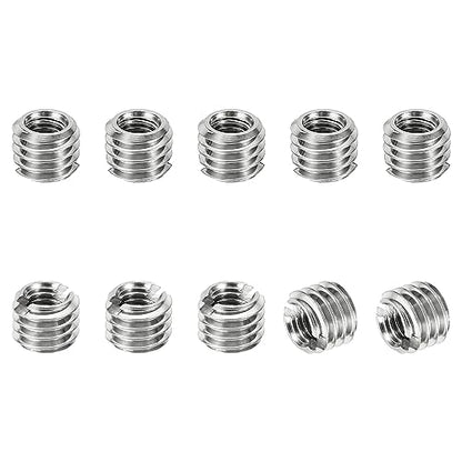 PATIKIL Thread Adapters Sleeve Reducing Nut, 10 Pcs M5*0.8 Male to M3*0.5 Female Repairing Insert Nut Screw Reducer Conversion Stainless Steel Fastener 4mm - size: M3xM5x4mm