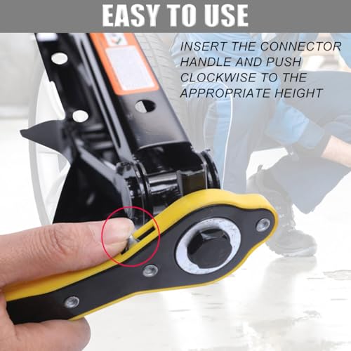 Zpana Car Jack Ratchet Wrench, Labor-Saving 360° Forward and Reversal Knob Design Scissor Jack Handle, High Torque Garage Tire Wheel Lug Wrench Tool, Universal for SUV RV Sedan