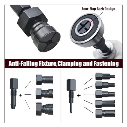 LainKeen 12pcs Motorcycle Blind Hole Bearing Puller Set 8-32MM | Internal Bearing Extractor, Slide Hammer, Two-Jawed Puller, Expandable Collets, Pilot Inner Bearing Removal Tool - size: 12PC (8-32mm)
