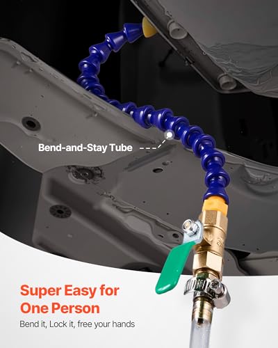 VEVOR Transmission Fluid Pump, 3 L Capacity, Manual Fluid Transfer Pump with 47 in Long Horse & HDPE Tank, Transmission Oil Pump with PTFE Tape, Manual Automotive Oil Filling System for Cars, Boats