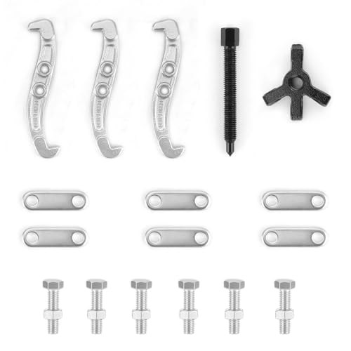 QWORK 3 Inch 3-Jaw Gear Puller, Drop-Forged Cr-V Steel, Heat-Treated, Reversible Jaws, 3-Ton Capacity