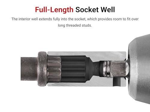 TEKTON 3/8 Inch Drive x 1/2 Inch Impact Socket | SID14213 - size: 1/2-Inch, style: Semi-Deep
