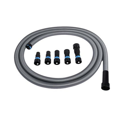 Cen-Tec Systems 94709 Quick Click 16 Ft. Hose for Home and Shop Vacuums with Expanded Multi-Brand Power Tool Adapter Set for Dust Collection - size: 16 Ft. Hose