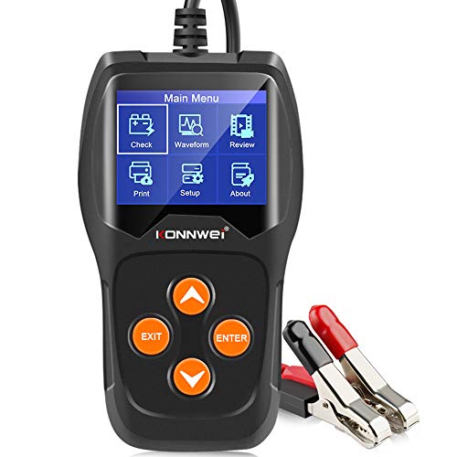 KONNWEI KW600 Car Battery Tester 12V Professional 100-2000 CCA Automotive Battery Load Analyzer and Alternator Tester Waveform Voltage Test for Car/Boat/Motorcycle… - color: KW600
