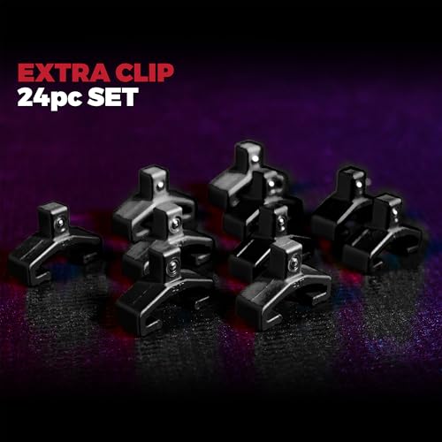 Olsa Tools Black Spring-Loaded Ball Bearing Socket Clips - 24-Pack (1/4-Inch) - Compatible with Olsa Socket Holders - Part: 1135 - color: 1/4-inch Drive, Black