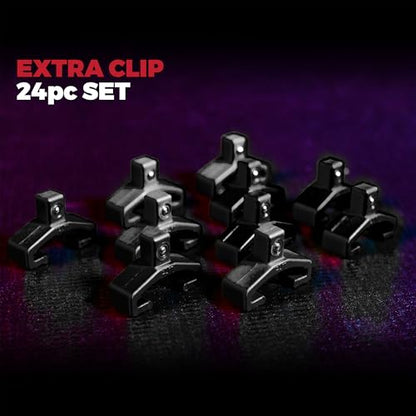 Olsa Tools Black Spring-Loaded Ball Bearing Socket Clips - 24-Pack (1/4-Inch) - Compatible with Olsa Socket Holders - Part: 1135 - color: 1/4-inch Drive, Black