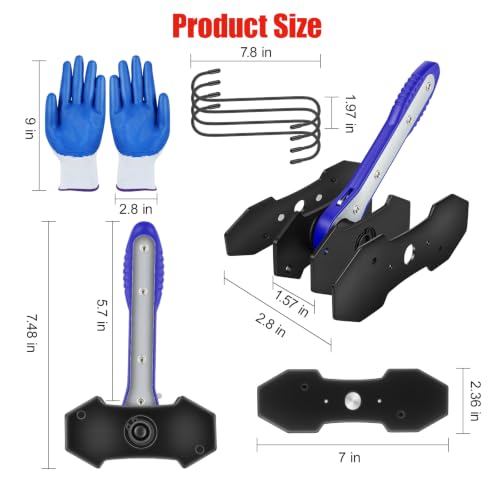 Brake Caliper Compression Tool, 360° Ratcheting Brake Pad Spreader (Blue) | with 2 Strong Magnetic Plates & 4 caliper hangers, Fit for Front disc brake caliper of Cars, Trucks, and SUVs - color: Blue