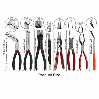 8 PCS Electrical Disconnect Pliers - Fuel Line Disconnect Tool Set, Automotive Electrical Terminal Connector Separator Removal Tool - size: 8PCS Electrical Disconnect Pliers Set