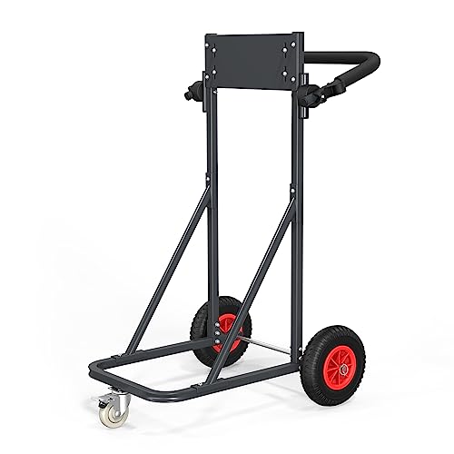 TUFFIOM Outboard Boat Motor Stand, Heavy Duty Outboard Engine Stand Carrier Cart Dolly, Boat Motor Support Stand 40lbs Capacity w/Lockable Swivel Wheel for Motor Storage, Repair, Maintenance