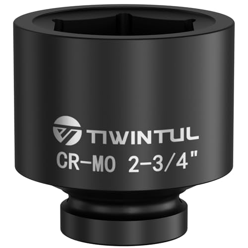 2-3/4" Impact Socket 1" Drive, 6 Point Design, CR-MO for Mining | ANSI Certified, Big Jumbo Socket 1 Inch Drive for Pipeline, Industrial Equipment & Heavy-Duty Maintenance - size: 2-3/4"(1 PCS)