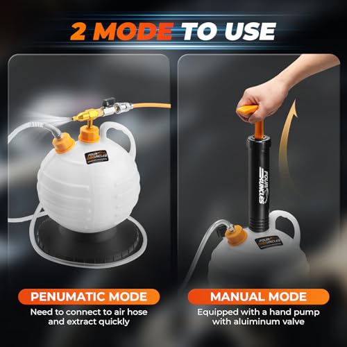 FOUR UNCLES Oil Extractor Pump - Fluid Extractor with 59" Main Hose, Three 41" Extension Tubes for Oil Change, a Hose for Brake Bleeding