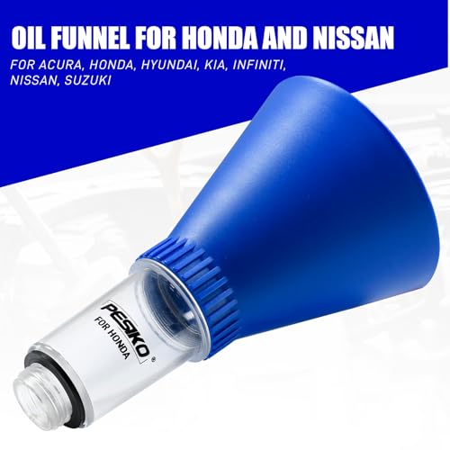Engine Oil Funnel Spill-Free Hands-Free Compatible with Honda, Nissan, Kia and Hyundai Vehicle for Fast & Easy Oil Change