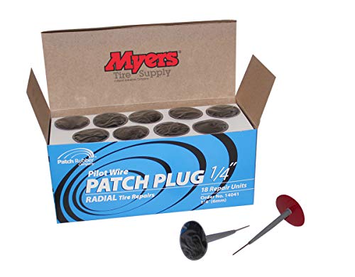 Patch Rubber Company 14041 1/4-Inch Pilot Wire Patch Plugs with 1-3/4-Inch Diameter Patch for Radial Tire Tread Puncture Repairs, (Box of 18)