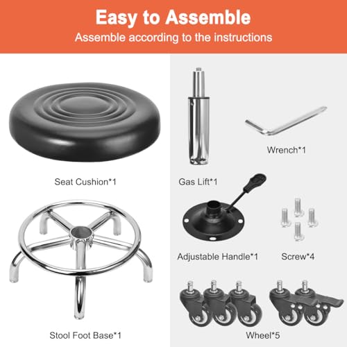 JOSTZHXIN Low Height Rolling Stool Height Adjustable Low Roller Seat, Swivel Small Chair Mechanic Stool, Short Stools for Home Office Garage Shop (Style 1) - style: style 1