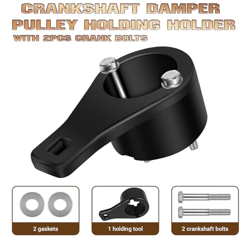 Fits Toyota/Lexus Crankshaft Damper Pulley Holding Tool with 2 Crank Bolts -Exquisite Storage Box- Multiple Engine Models, Professional Installation & Removal Tool