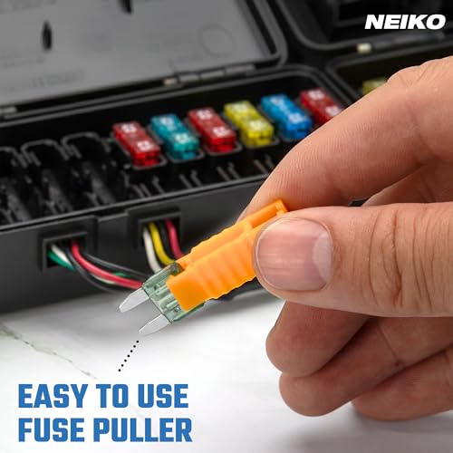 NEIKO 50503A Mini Car Fuses Assortment Set, 120pc, Fast Acting, Auto Fuses Kit, Standard Sizes, 2A, 3A, 5A, 7.5A, 10A, 15A, 20A, 25A, 30A, and 35 Amp, Marine Boat, RV, Car Fuse Kit, Fuse Puller - style: Mini Car Fuse Set