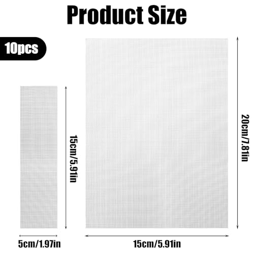 2Size Welding Mesh, 10Pcs Reinforcing Stainless Steel Wire Mesh Screen for Thermoplastic Repairs Silver Plastic Wire Meshes Weld Kit for Plastic Welding Car Repairing, 5.9x7.9inch&2.0x5.9inch