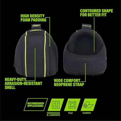 AWP Pro Flooring Knee Pads | Professional Grade Work Knee Pads with High-Density Foam Padding for All-Day Comfort | One Size - size: 1 Pair, style: Pro Flooring Knee Pads