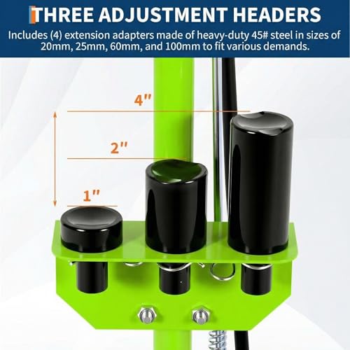 GarveeTech 35 Ton Air Hydraulic Floor Jack for Heavy Duty Trucks & Tractors – Low Profile (10"-21.19"), 4 Adapters, 46" Adjustable Handle – 77,000 lbs Capacity - color: 35 Ton Green