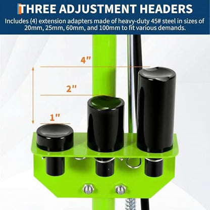 GarveeTech 35 Ton Air Hydraulic Floor Jack for Heavy Duty Trucks & Tractors – Low Profile (10"-21.19"), 4 Adapters, 46" Adjustable Handle – 77,000 lbs Capacity - color: 35 Ton Green