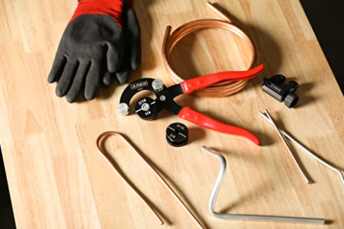 ARES 10031 – 90 Degree Tubing Bender Pliers – 3/16", 1/4", 5/16", 3/8" Brake and Fuel Line Diameters – Works on Brass, Copper, Steel, and Aluminum Tubing - size: 90 Degree Tubing Bender Pliers