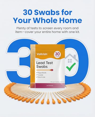 30 PCS Lead Test Kit for Dishes, Premium Water Activated At-Home Lead Testing Swabs, Fast & Accurate Detection for Dishes, Ceramics, Paint,Toys & Jewelry