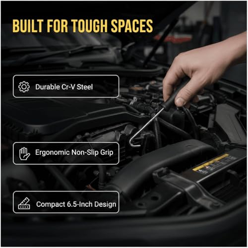 Set Precision Hook & Pick Tool Kit - 8PC Chrome Vanadium Steel O-Ring Gasket Puller with Anti-Slip Handle for Bicycle & Automotive Repair (6.5-Inch)‌