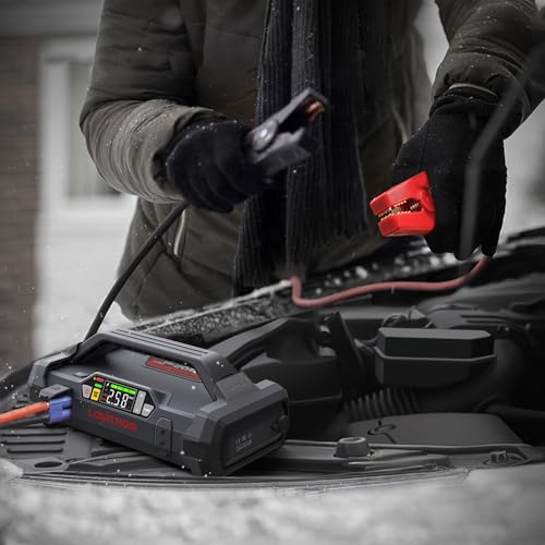 LOKITHOR JA302 Jump Starter with Air Compressor, 2500Amp 12V Portable Car Battery Booster Pack for Upto 8.5L Gas or 6.5L Diesel, 150 PSI Tire Inflator with Digital Screen, 36 Months Ultra-Long Standby