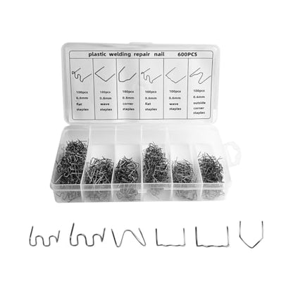 Osilly 600PCS Car Plastic Hot Staples Welding Rods, Wave Shape Bumper Dashboard Plastic Welding Wire for Machine Repair, Auto Welder Staple Kit with Storage Box, Universal for Vehicles - size: 600PCS