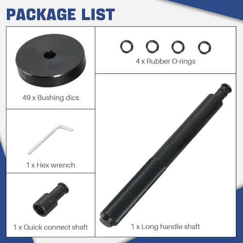 DASBET 52 in 1 Custom Bushing Driver Tool Set | Transmission Bushing Driver Removal Set Wheel Axle Bearing Race and Seal Installer Tool Kit Custom Bushing Bearing & Seal Driver Set 18mm-65mm