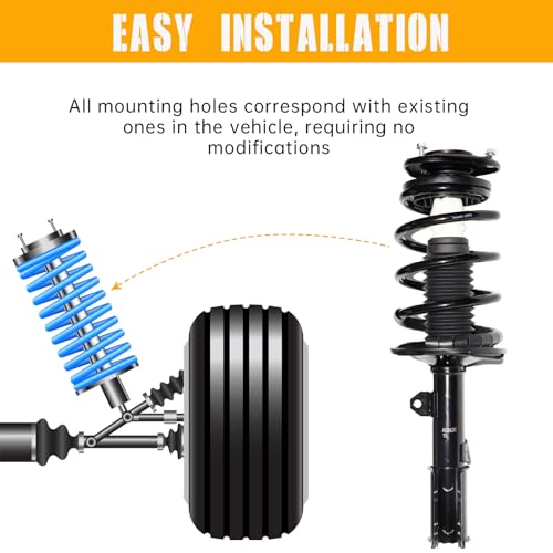 TRIL GEAR Front Struts Assembly w/Coil Spring 172116 172117 Set of 2 | Shock Absorbers Compatible with 2003-2008 Toyota Matrix & Pontiac Vibe