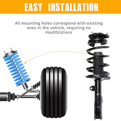 TRIL GEAR Front Struts Assembly w/Coil Spring 172116 172117 Set of 2 | Shock Absorbers Compatible with 2003-2008 Toyota Matrix & Pontiac Vibe
