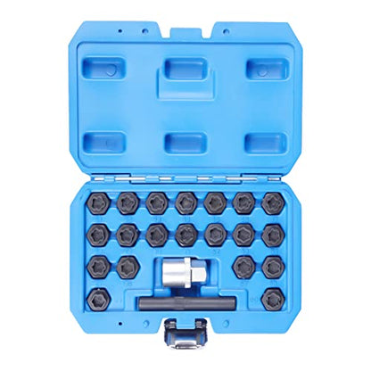 22PCS Wheel Locking Nut Key Kit, Wheel Lock Nut Key Removal Tool Kit for BMW Series, Anti-Theft Screw Remover Repair Tool