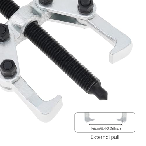 ChgImposs 2.36 Inch 2-Jaw Gear Puller, High Carbon Steel Heavy-Duty Bearing & Pulley Remover, Adjustable 10-65mm Jaw Spread, 1T Capacity - size: 10-60mm