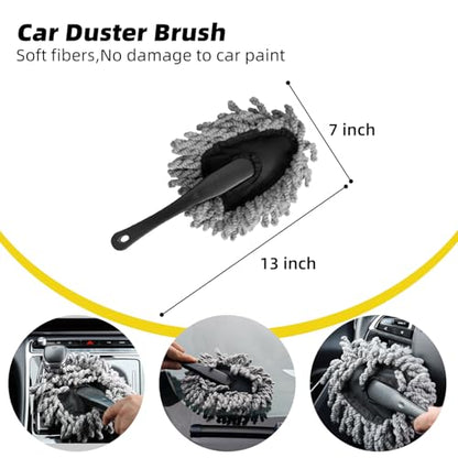 Professional Car Interior Detailing Kit - Scratch-Free Brushes, Vent Cleaner & Gel for Deep Clean | 10-Piece Set to Clean Leather Dashboard AC Vents (SUV Truck Car)