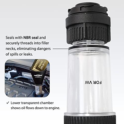 FIRSTINFO Engine Oil Funnel for Volkswagen Vehicles | Spill-Free Hands-Free, Easy Oil Change Tool, F3553VW