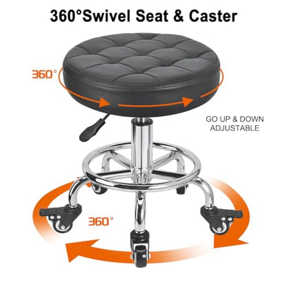 FLOLXNB Garage Mechanic Stool with Storage Tray,Low Height Rolling Shop Stools, Rolling Mechanics Seat Chair Height Adjustable, Rolling Shop Chair, Work Stool Creeper Seat (Style 2) - style: Style 2