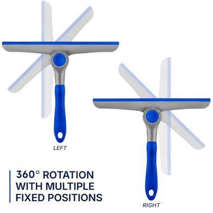 DSV Standard 10" Heavy Duty Blue, Grey Window Cleaning Squeegee, Handheld Squeegee for Glass Doors, Windows, Car Windshields & More - color: Blue