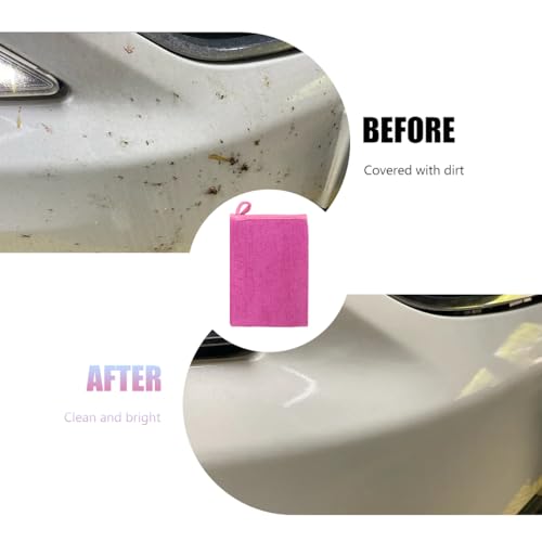 2 PCS Clay Mitt, Scratch-Free Microfiber Clay Towel Mitt for Car Detailing & Polishing, Auto Detailing Bar Glove Washing Mitts for Paint Glass Wheels, Car Accessories (Purple)