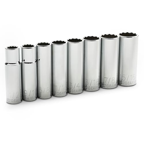 GEARWRENCH 8 Pc. 1/2" Drive 12 Point Deep SAE Socket Set - 80713